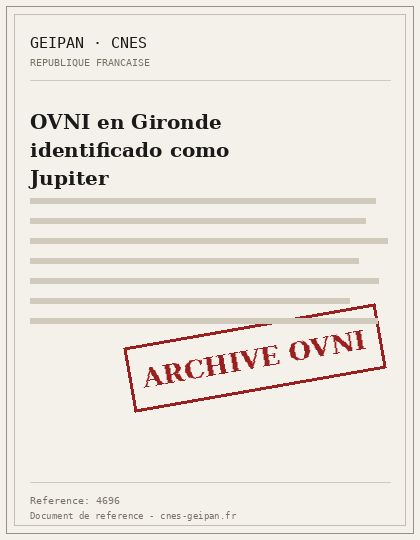 OVNI en Gironde identificado como Jupiter