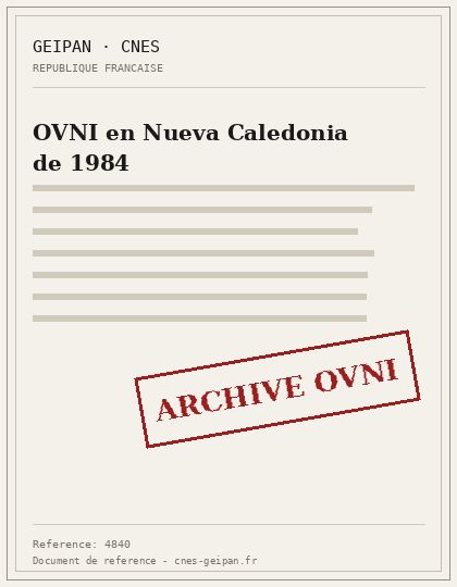 OVNI en Nueva Caledonia de 1984