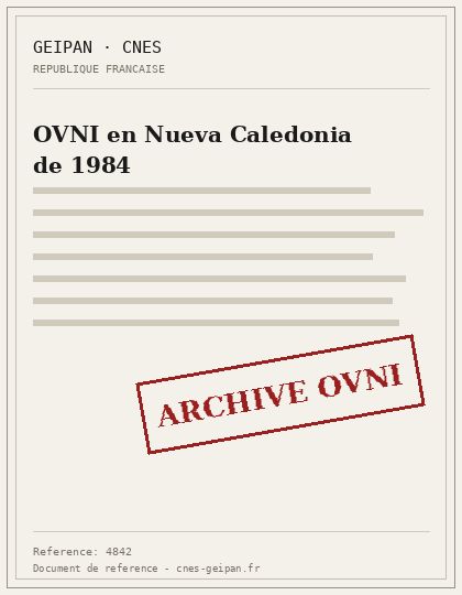 OVNI en Nueva Caledonia de 1984