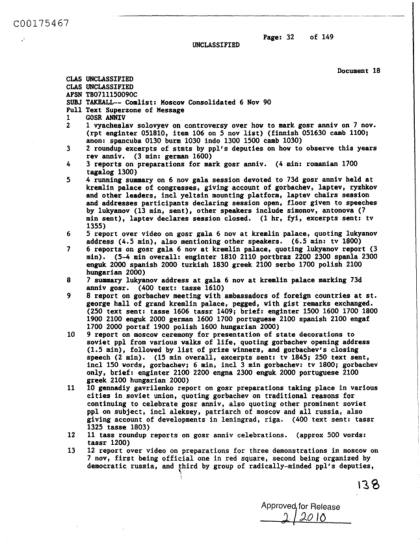 Documentos Soviéticos sobre Aniversarios Revolucionarios