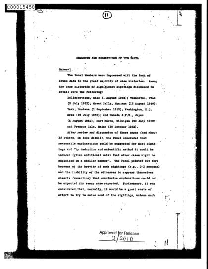 Panel de OVNI de la CIA concluye que no hay amenaza directa