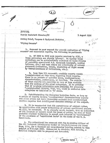 Documentos de la CIA sobre platillos volantes