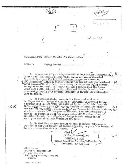 CIA y los ovnis en 1957