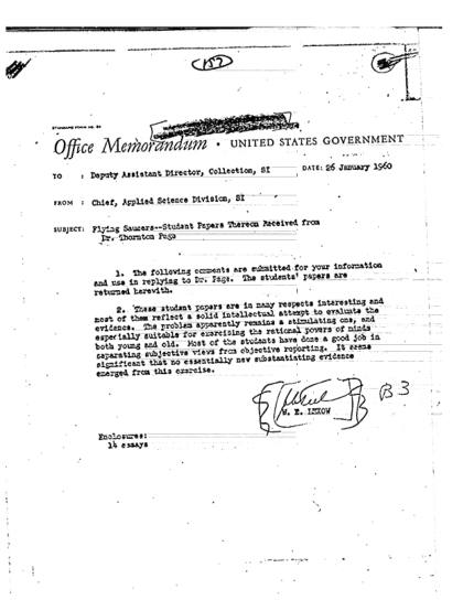 CIA evalúa trabajos de estudiantes sobre OVNI