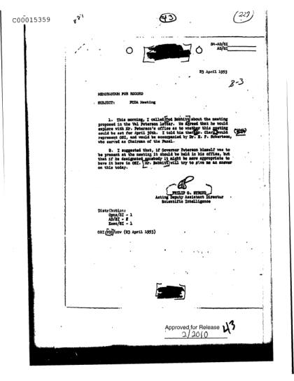 Reunión de la CIA sobre objetos voladores no identificados
