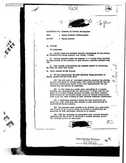 Estudio de la CIA sobre objetos voladores no identificados