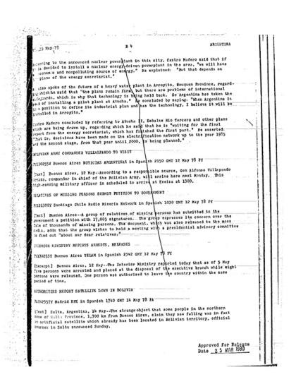 Documentos OVNI argentinos desclasificados