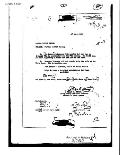 CIA y reunión OVNI en 1963