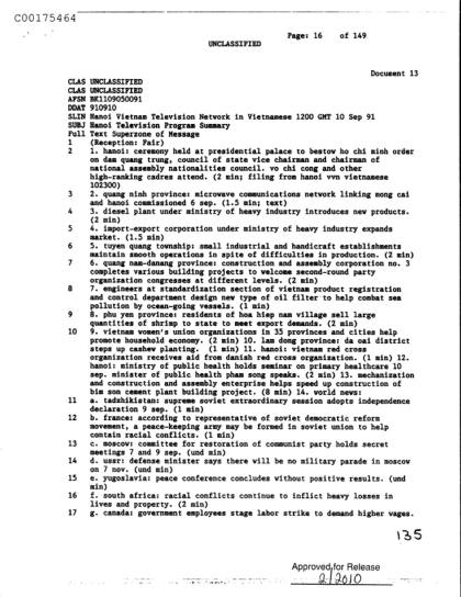 OVNI en noticiero vietnamita de 1991