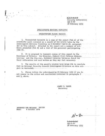 OVNI y seguridad nacional en 1953