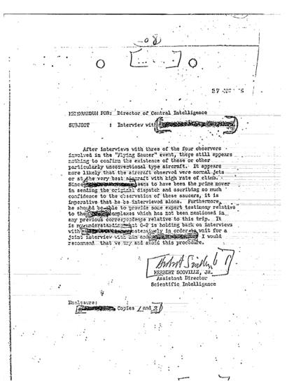 OVNI y entrevistas de la CIA