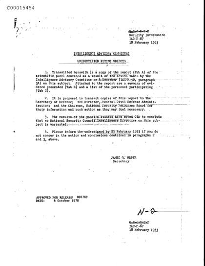 OVNI y seguridad nacional en 1953