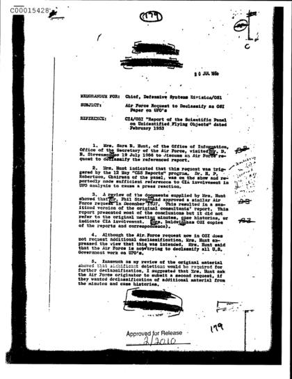 CIA y documentos OVNI