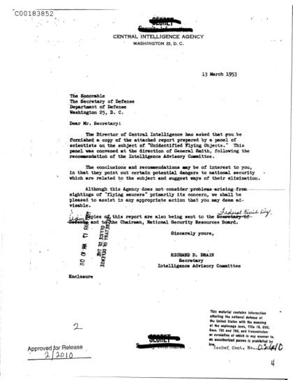 OVNI y seguridad nacional en 1953