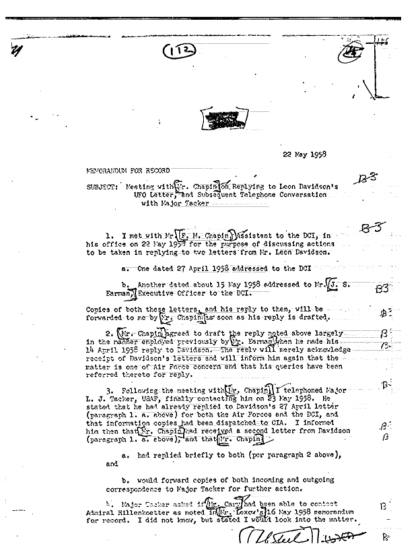 CIA responde a cartas sobre OVNI