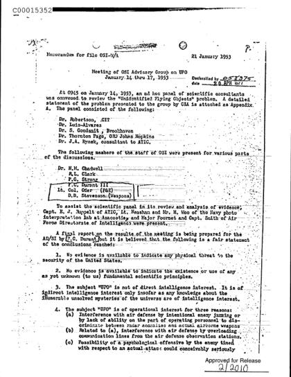 Reunión científica sobre OVNI en 1953