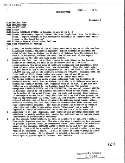 CIA y publicaciones sobre OVNIs en prensa militar