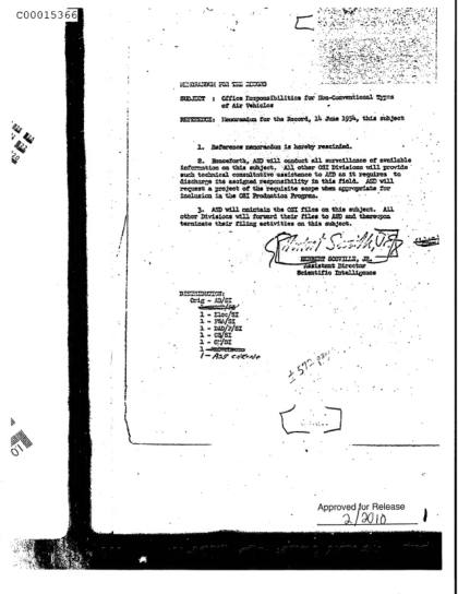 OVNI y responsabilidades de la CIA