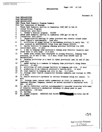CIA y noticia sobre OVNI en Camboya
