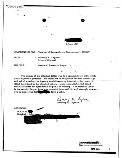 Proposed UFO Research to the CIA