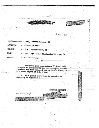 Radio recording analysis in 1955