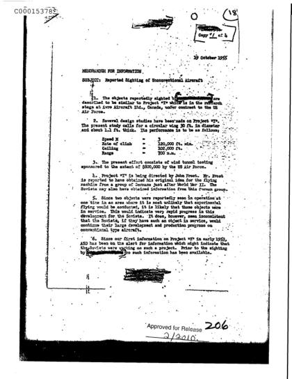 CIA y avistamientos de objetos aéreos no identificados