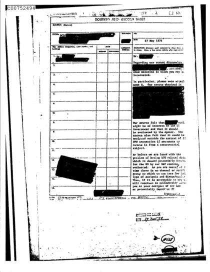 Estudio científico de fenómenos OVNI por la CIA
