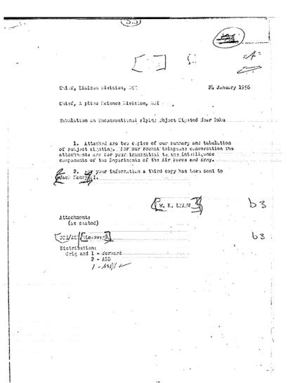 OVNI observado cerca de una línea férrea en 1955