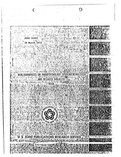 Bibliografía Soviética sobre Parapsicología 1972