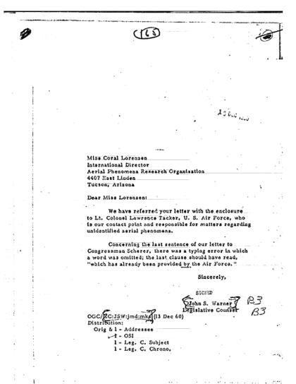 Cartas de la CIA sobre OVNI