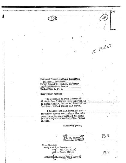 Cartas de la CIA sobre objetos voladores no identificados
