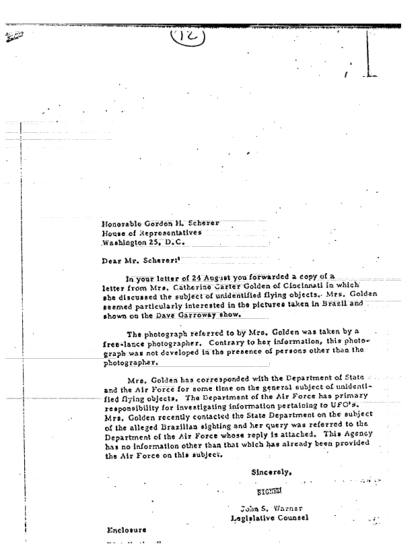 CIA responde sobre OVNI brasileños