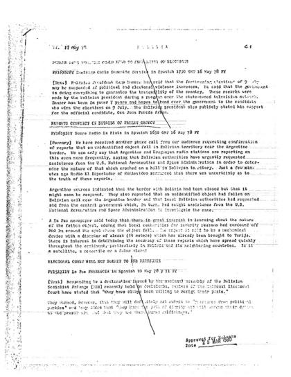 Objeto caído en territorio boliviano