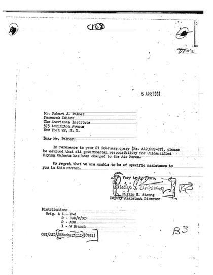 Responsabilidad del Ejército del Aire sobre OVNI
