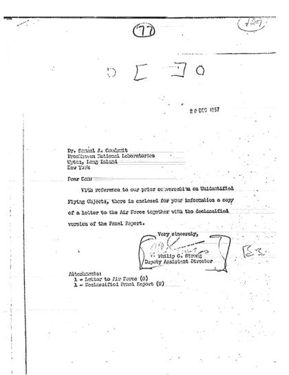 Cartas de la CIA sobre objetos voladores no identificados