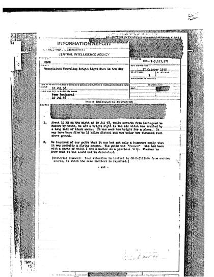 Testimonio de un oficial de la CIA sobre un objeto no identificado