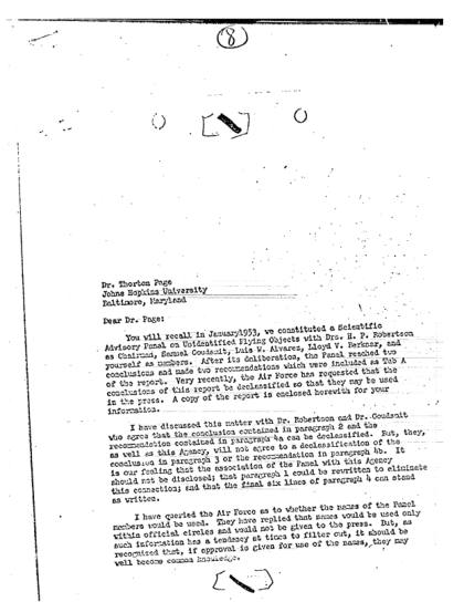 Panel de la CIA sobre objetos voladores no identificados