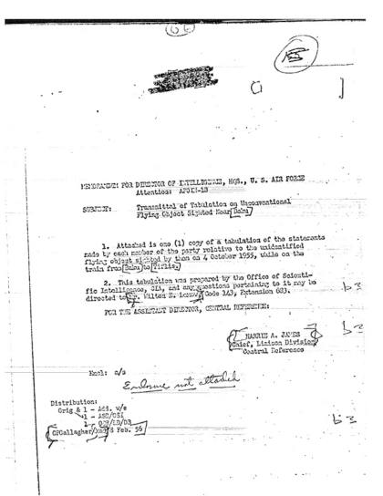 Informe de objetos voladores no identificados en 1959