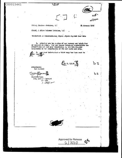 CIA compila informes OVNI de tren 1955