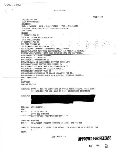 Documentos de la CIA sobre OVNI