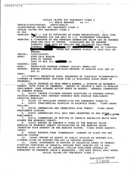 Documentos de la CIA sobre OVNI