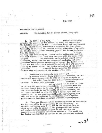 CIA analiza fotografías OVNI de Zanesville