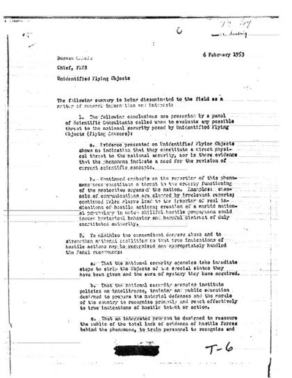 Estudio de objetos voladores no identificados por la CIA