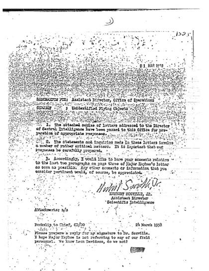 Memoria de la CIA sobre objetos voladores no identificados