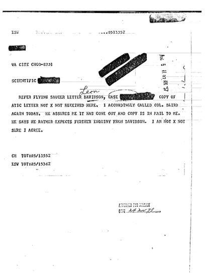 Cartas de la CIA sobre OVNIs
